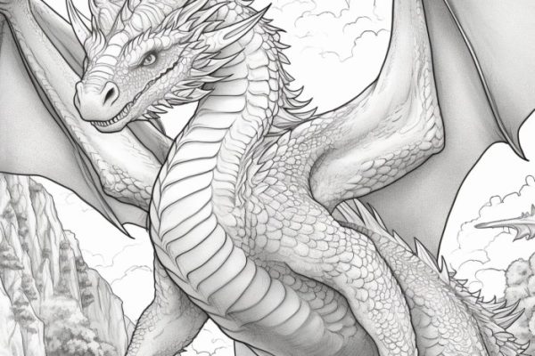 Coloring book pictures of dragons