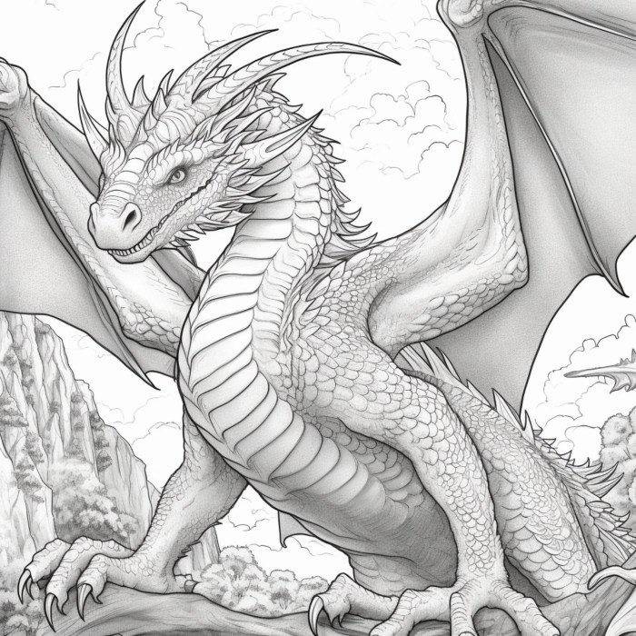 Coloring book pictures of dragons